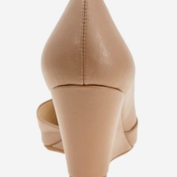 NEW Franco Sarto Felice Wedge D'Orsay Leather Pumps Heels Pointy Toe Shoe 4.5 - Picture 2 of 11